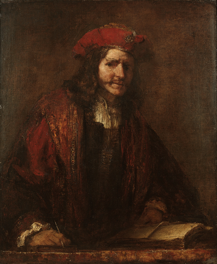  伦勃朗·梵·莱茵 Rembrandt van Rijn——带红色贝雷帽看书的男人